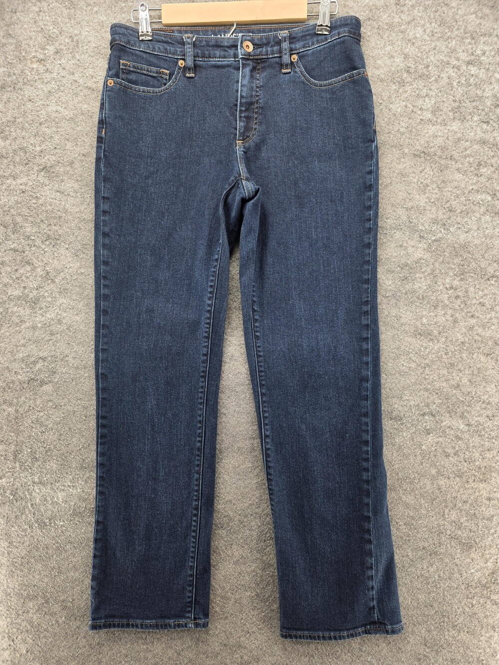Lands' End Jeans Womens 8 Blue Mid Rise Straight Stretch Denim Five Pocket